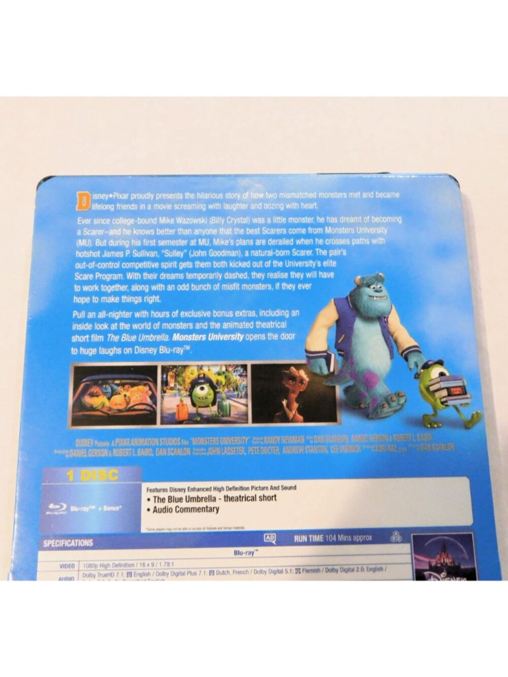 Disney Pixar Monsters University Steelbook Blu-ray Movie Billy Crystal Sealed - Picture 3 of 4